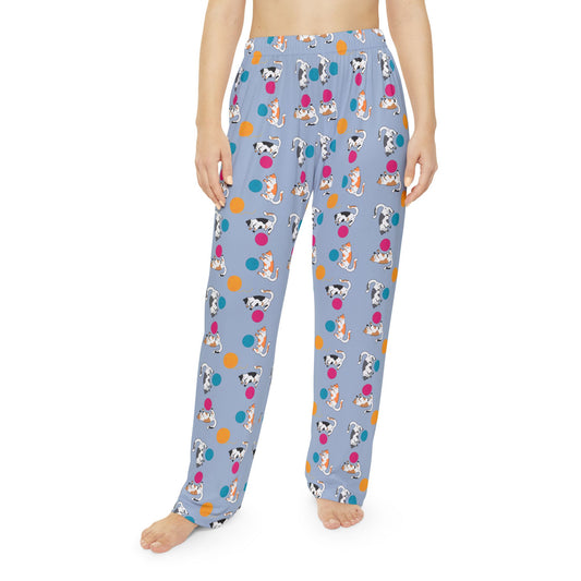 Crafty Cat Lady Pajama Pants (Blue)