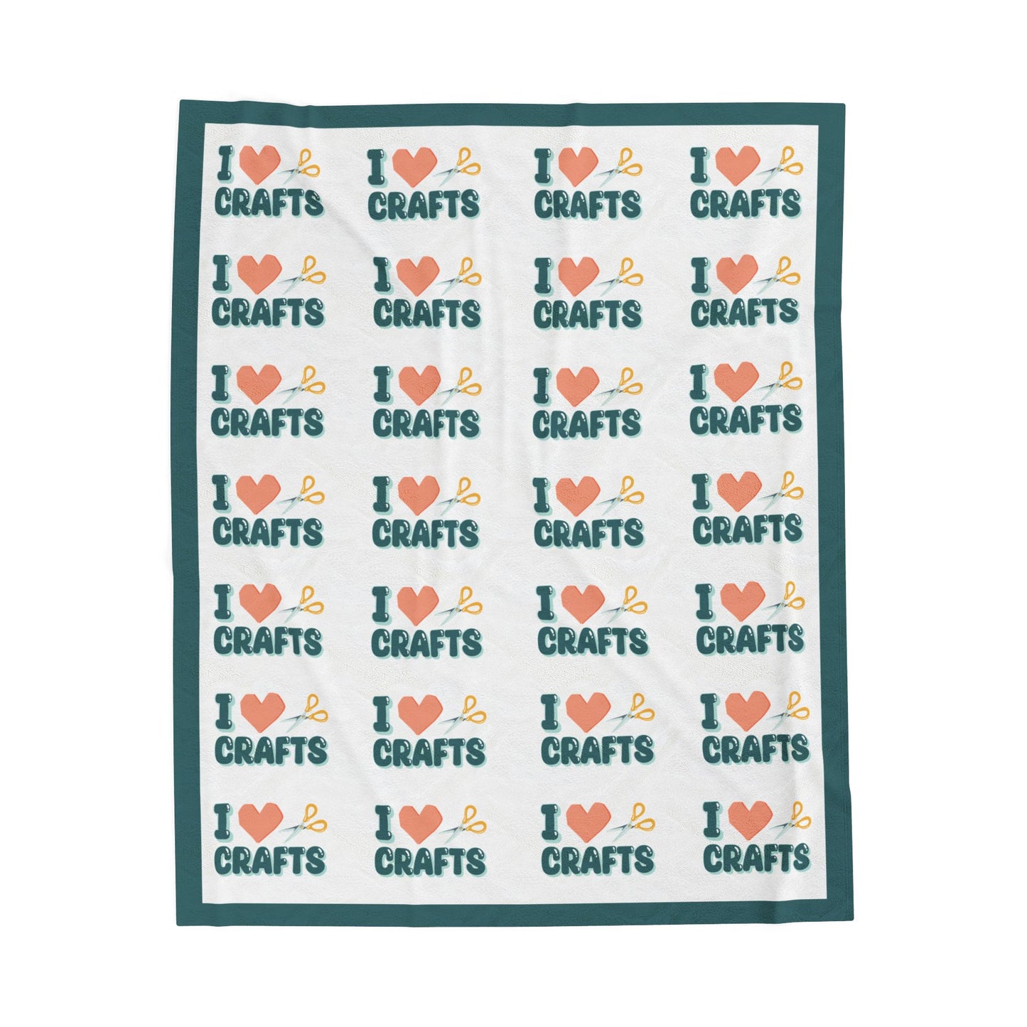 "I Heart Crafts" Lightweight Velveteen Blanket