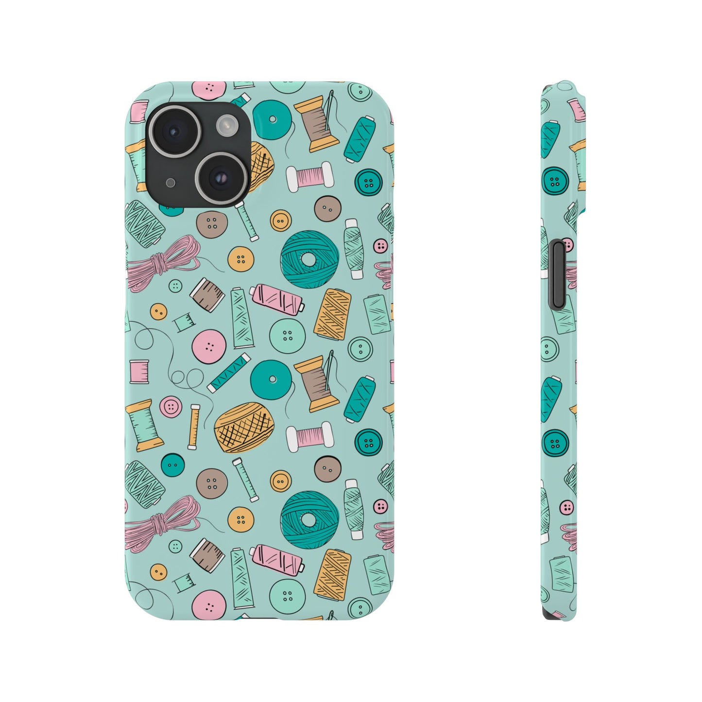 Bobbin’ and Weavin’ Illustrated Sewing Slim Phone Case