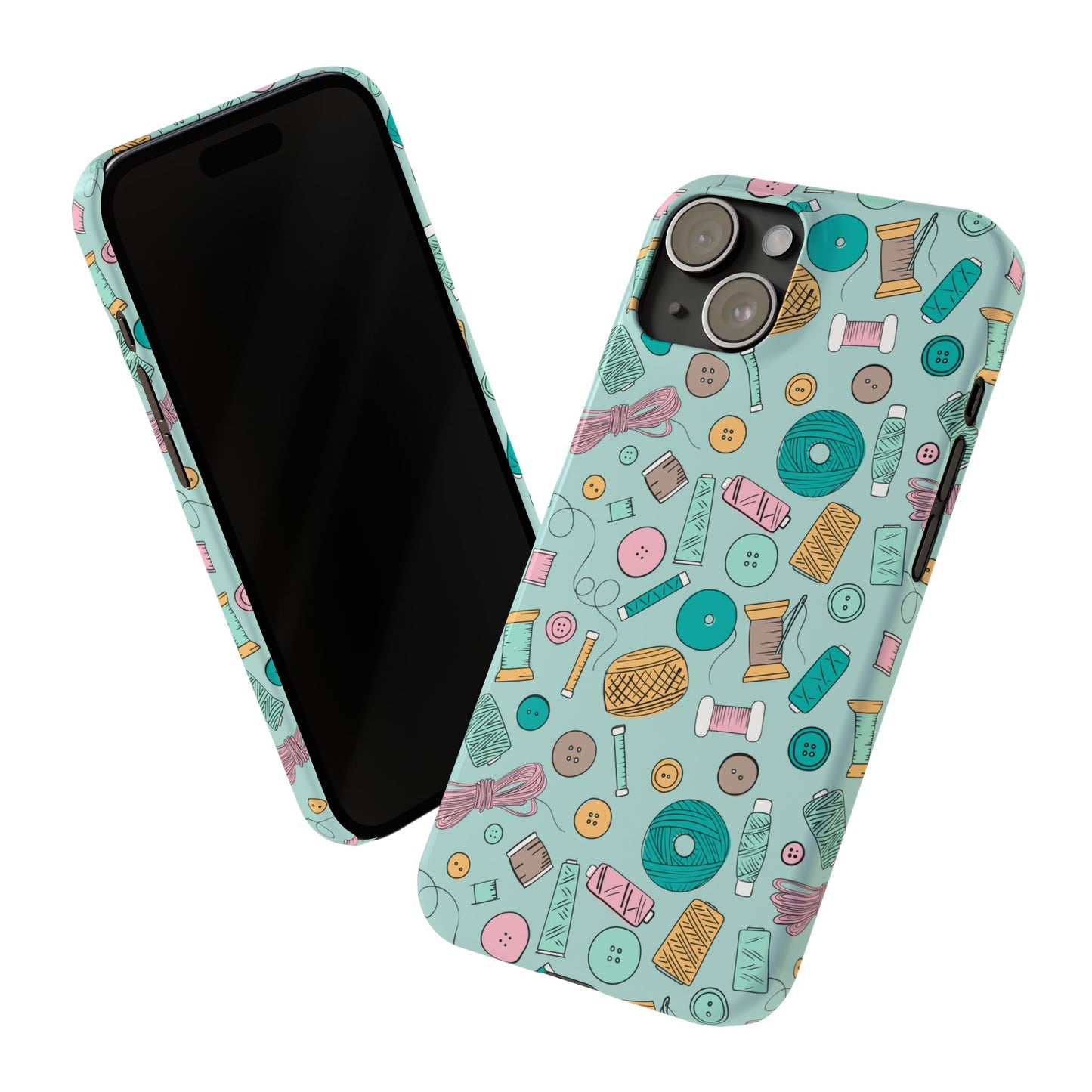 Bobbin’ and Weavin’ Illustrated Sewing Slim Phone Case