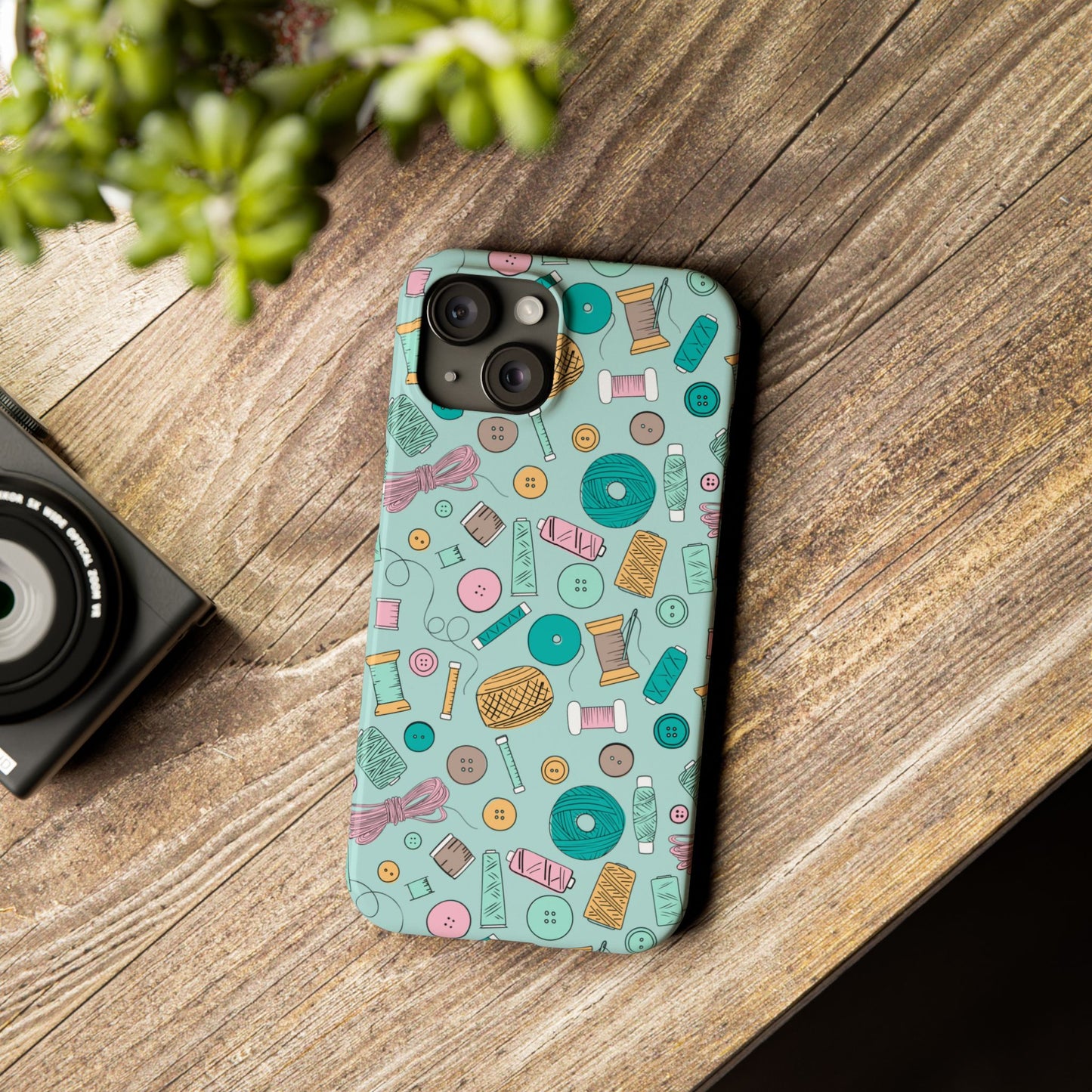 Bobbin’ and Weavin’ Illustrated Sewing Slim Phone Case