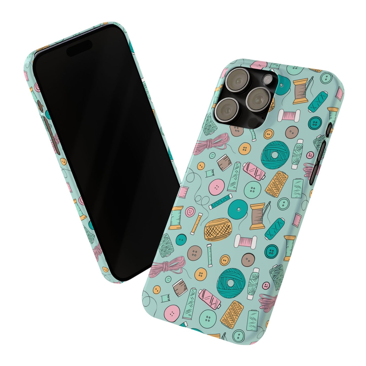 Bobbin’ and Weavin’ Illustrated Sewing Slim Phone Case