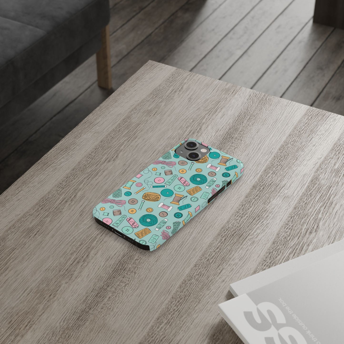 Bobbin’ and Weavin’ Illustrated Sewing Slim Phone Case