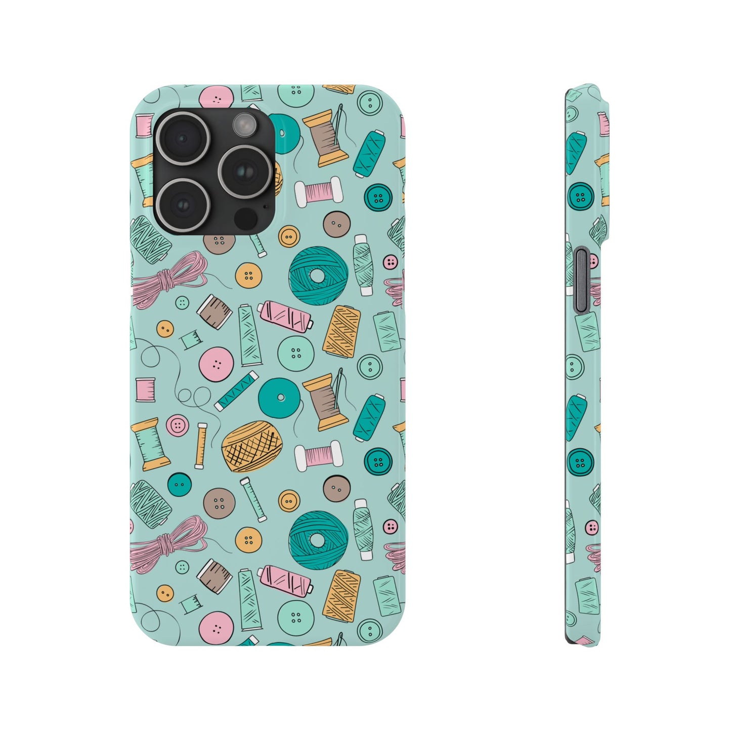 Bobbin’ and Weavin’ Illustrated Sewing Slim Phone Case