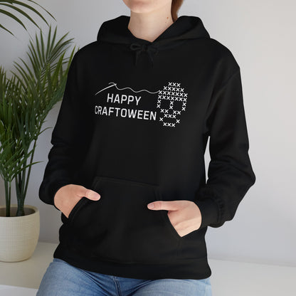 Happy Craftoween Cross-Stitched Skull Hoodie - Snarky Wonderful - 2