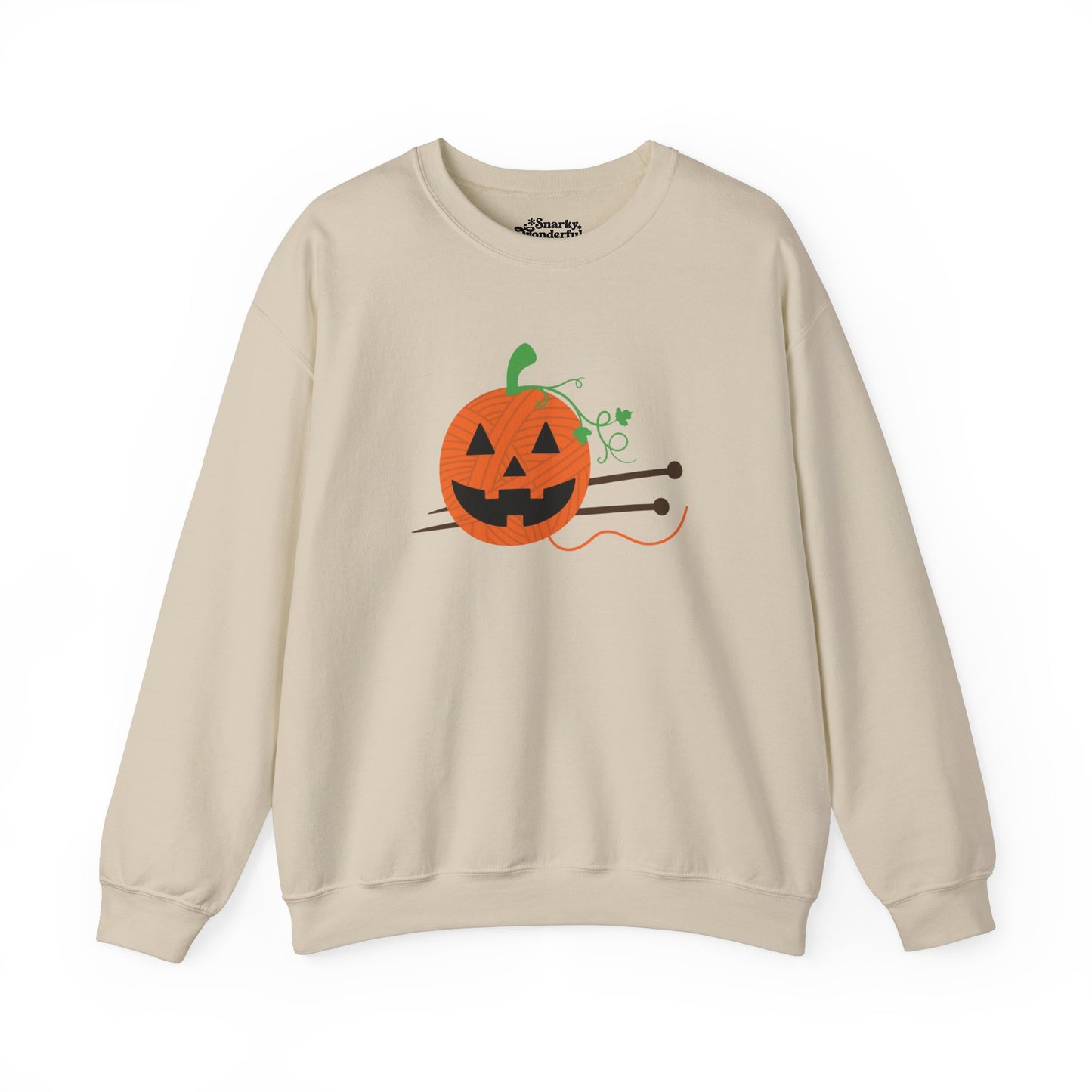 Jack-o'-Lantern Yarn Knitting Sweatshirt - Snarky Wonderful - 1