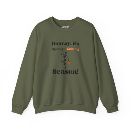 Dancing Skeleton Knitter Sweatshirt – "Hooray, It's Spooky/Knitting Season" - Snarky Wonderful - 8