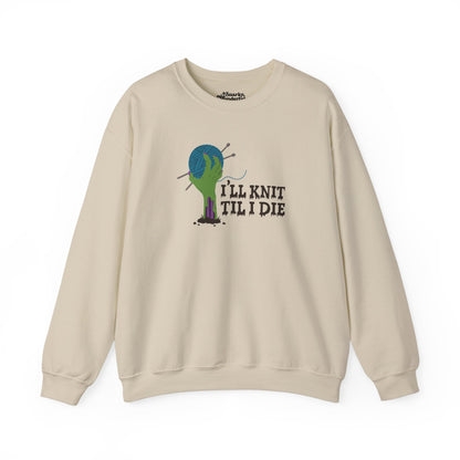 I'll Knit Til I Die Zombie Knitting Sweatshirt - Snarky Wonderful - 5