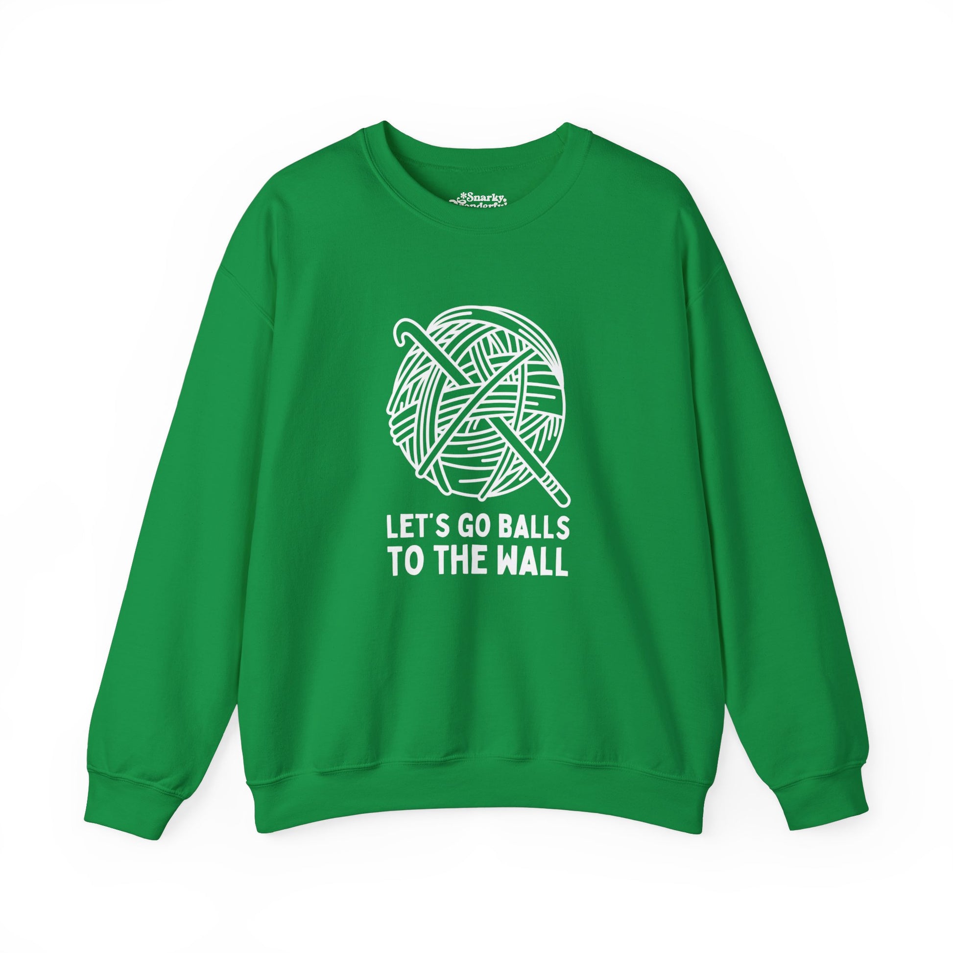 Let's Go Balls to the Wall Crochet Sweatshirt - Snarky Wonderful - 4