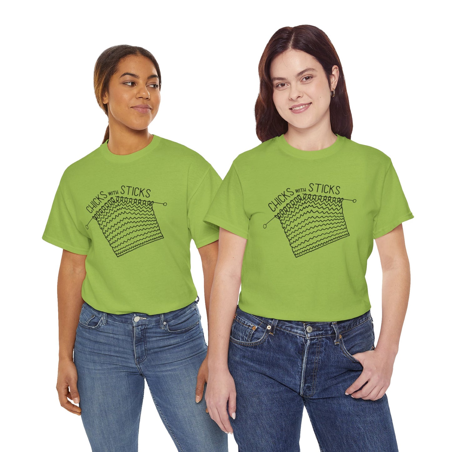 Proud Knitter Chicks with Sticks Essential Tee