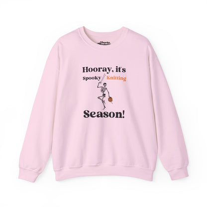 Dancing Skeleton Knitter Sweatshirt – "Hooray, It's Spooky/Knitting Season" - Snarky Wonderful - 5