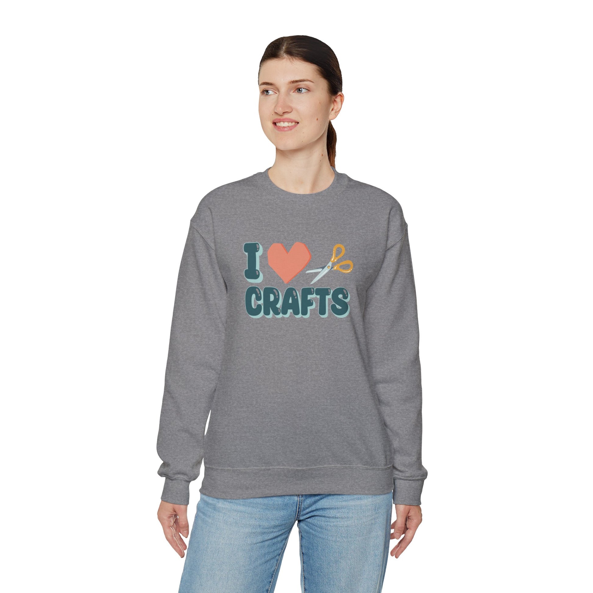 Crafty Love: Heart & Scissors Sweatshirt - Snarky Wonderful - 4