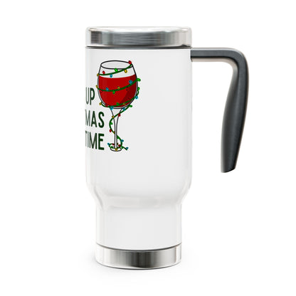 "Bottoms Up, It’s Christmas Crafting Time" Stainless Steel Travel Mug - 14oz