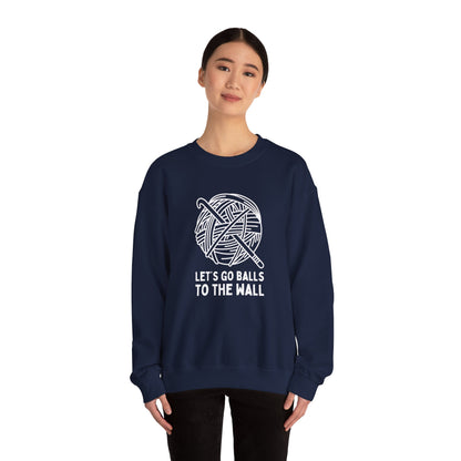 Let's Go Balls to the Wall Crochet Sweatshirt - Snarky Wonderful - 2