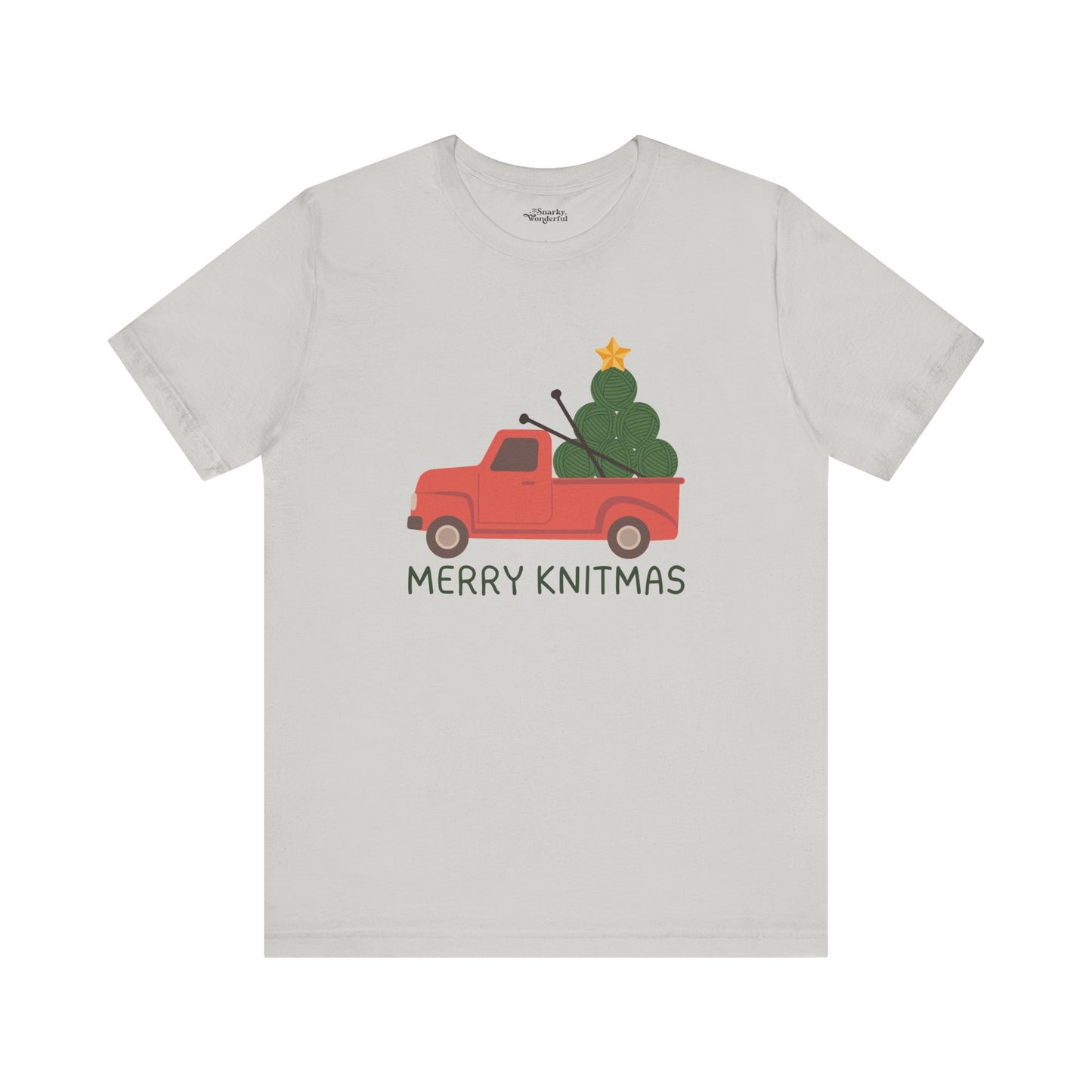 Merry Knitmas Red Christmas Truck Premium T-Shirt