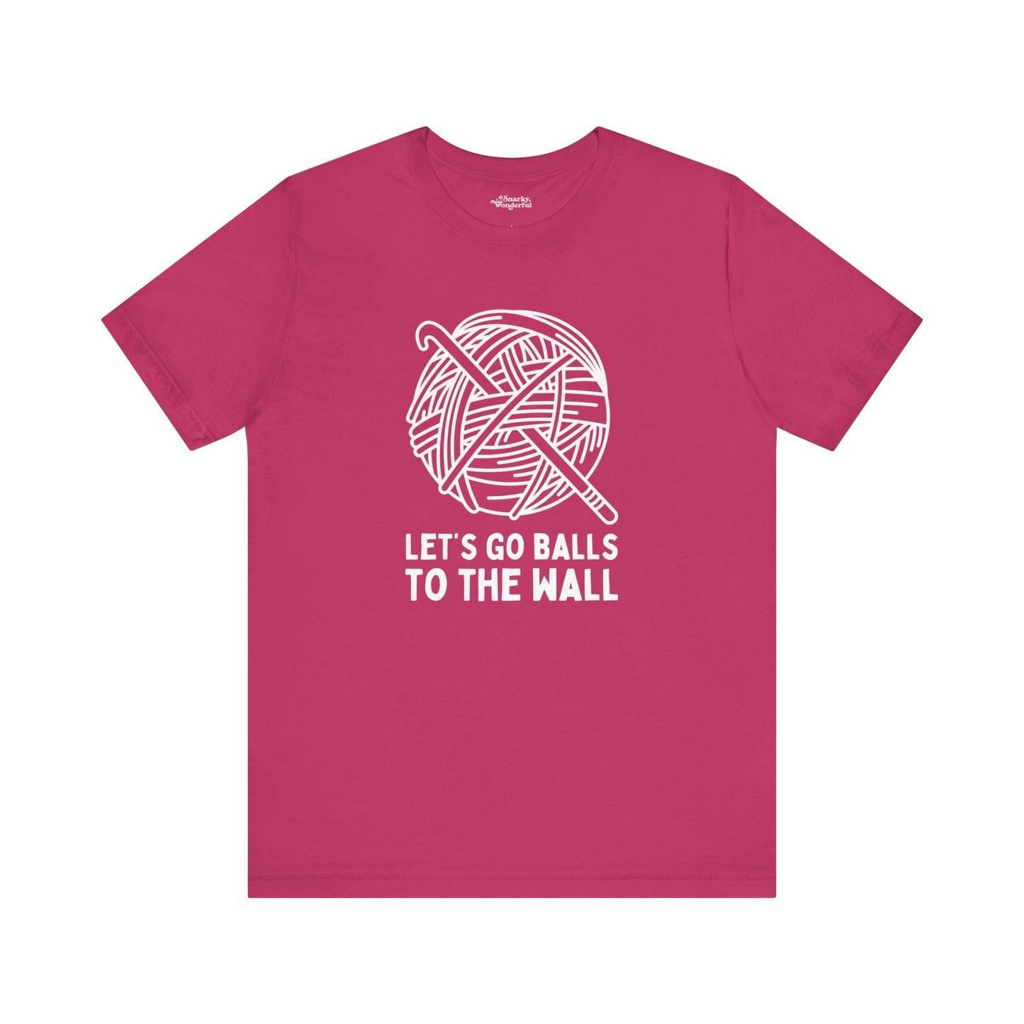 Let's Go Balls to the Wall Crochet T-Shirt - Snarky Wonderful - 4