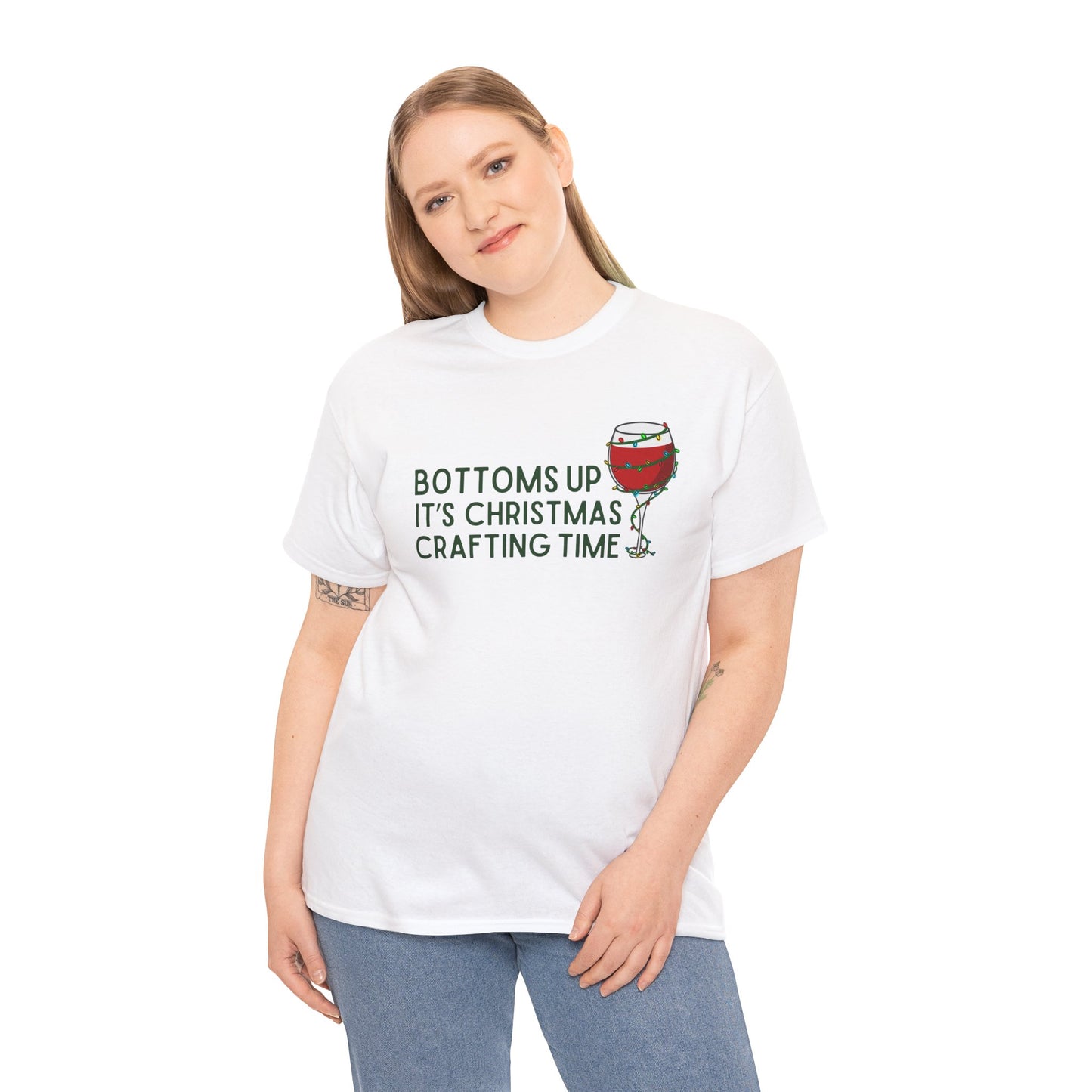 Bottoms Up It's Christmas Crafting Time Essential Tee