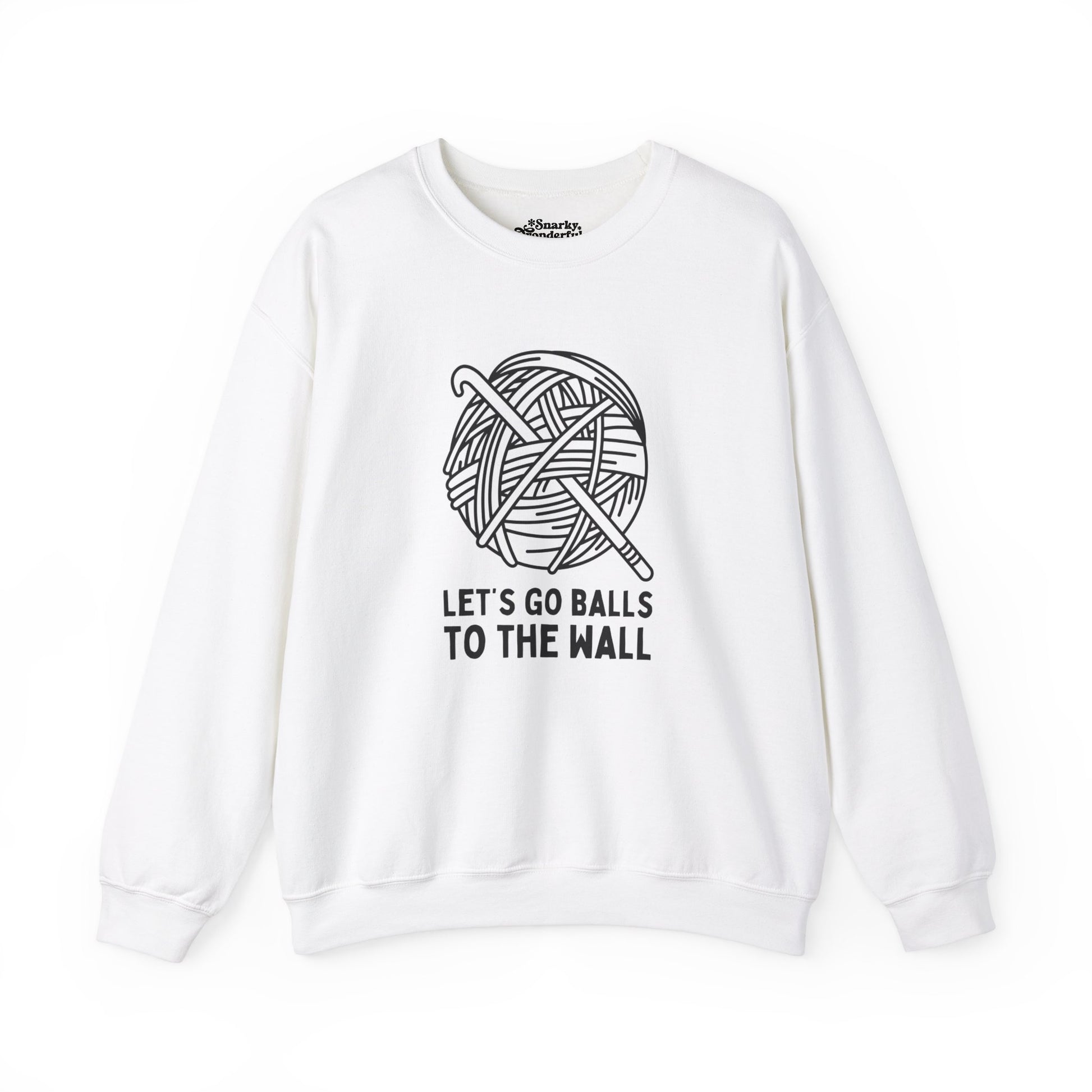 Let's Go Balls to the Wall Crochet Sweatshirt - Snarky Wonderful - 10