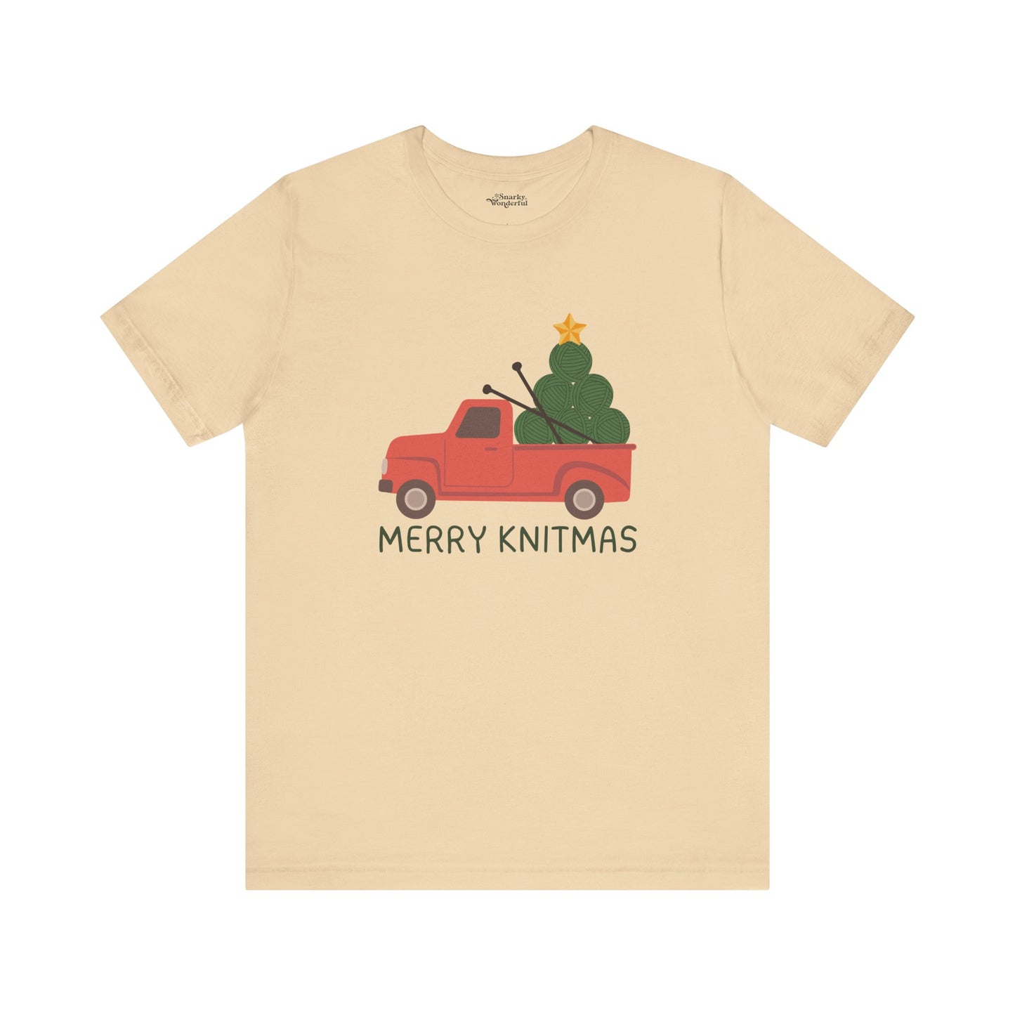 Merry Knitmas Red Christmas Truck Premium T-Shirt