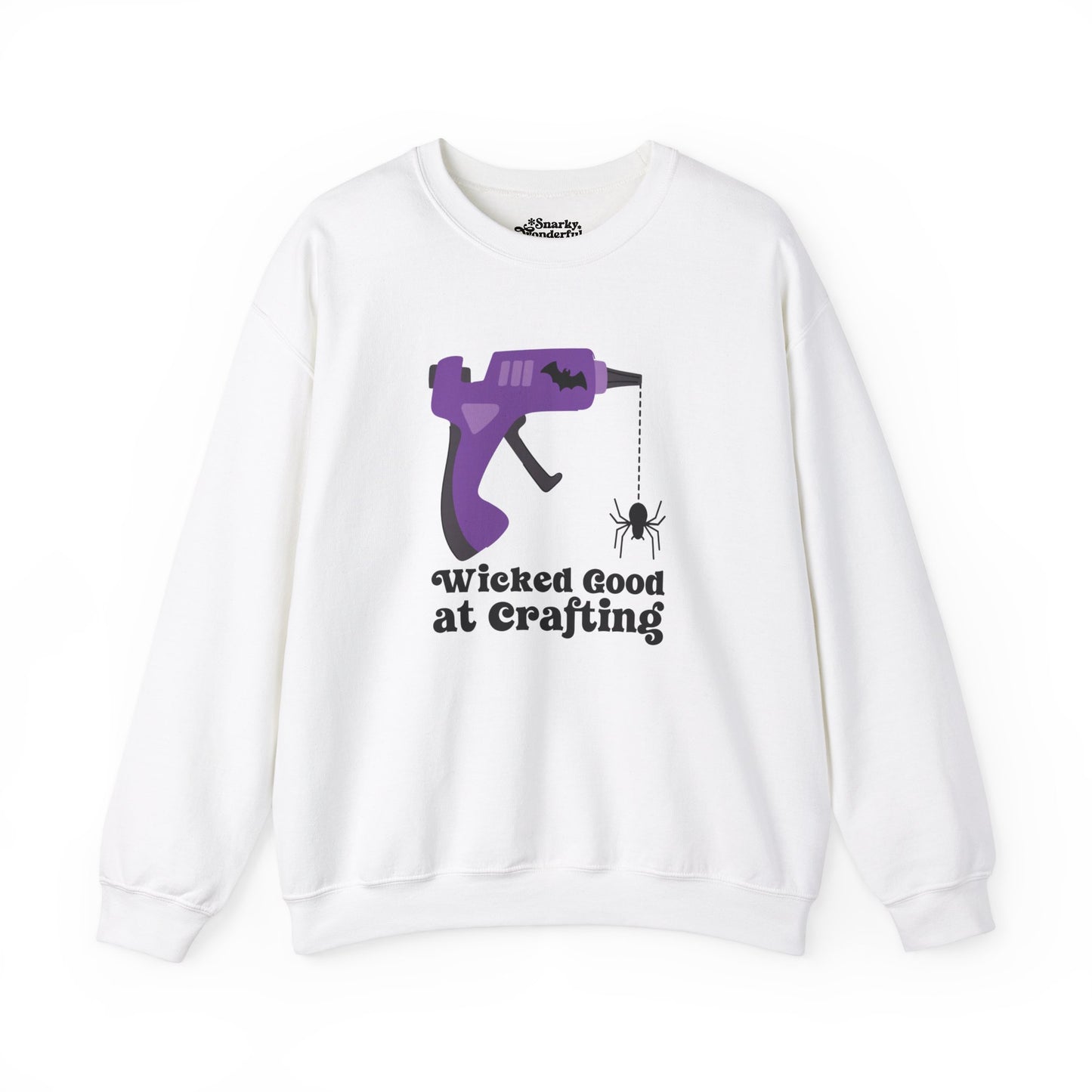 Wicked Good at Crafting Halloween Glue Gun Sweatshirt - Snarky Wonderful - 3