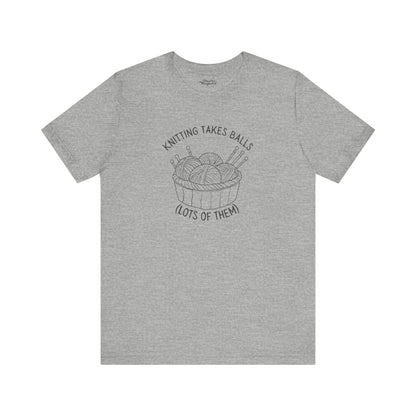 Knitting Takes Balls (Lots of Them) Premium T-Shirt