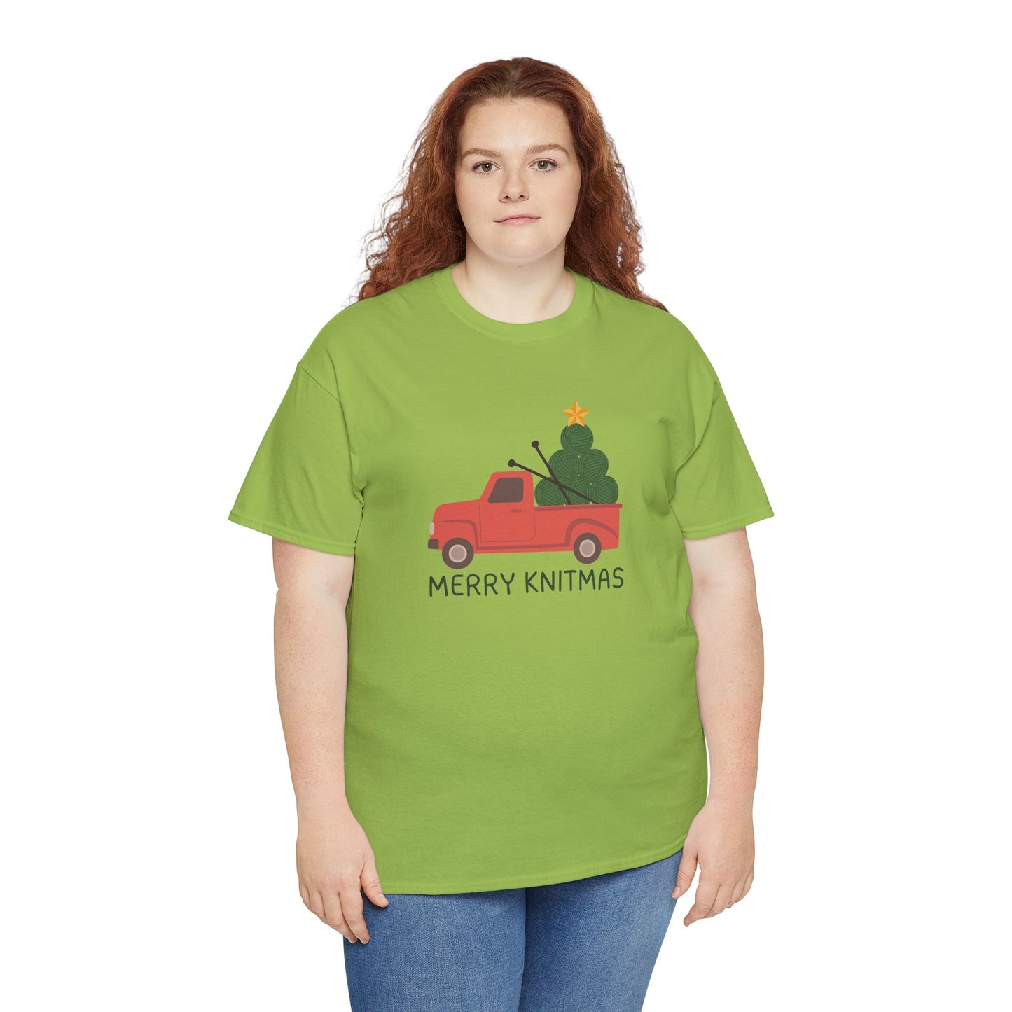 Merry Knitmas Red Christmas Truck Essential Tee