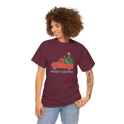 Merry Knitmas Red Christmas Truck Essential Tee