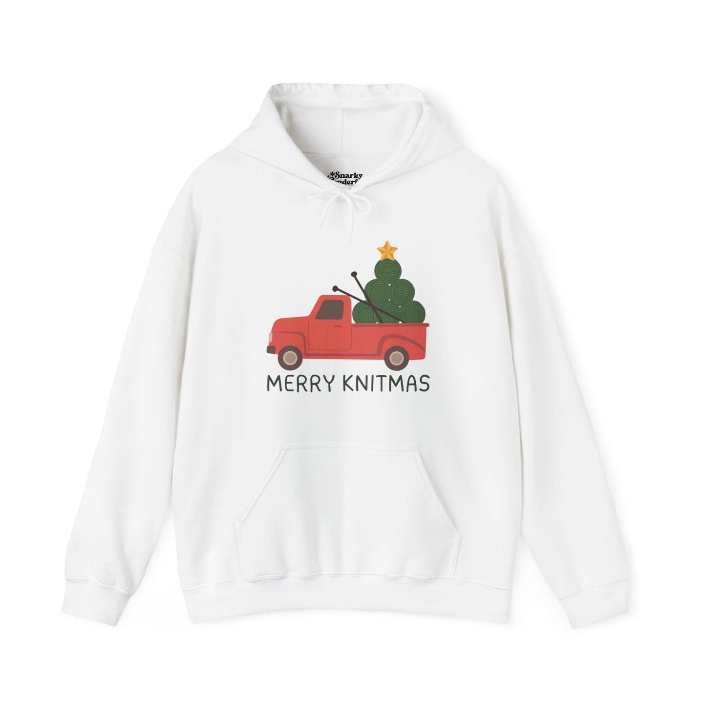 Merry Knitmas Red Christmas Truck Hoodie