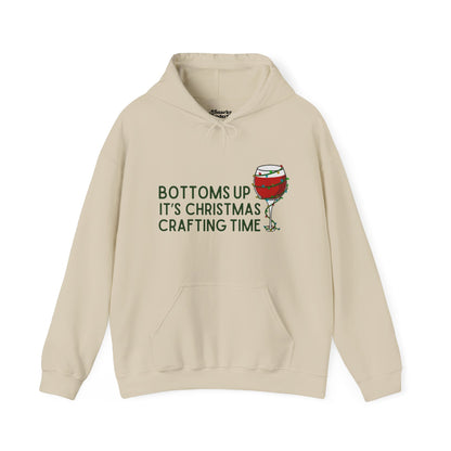 Bottoms Up It's Christmas Crafting Time Hoodie