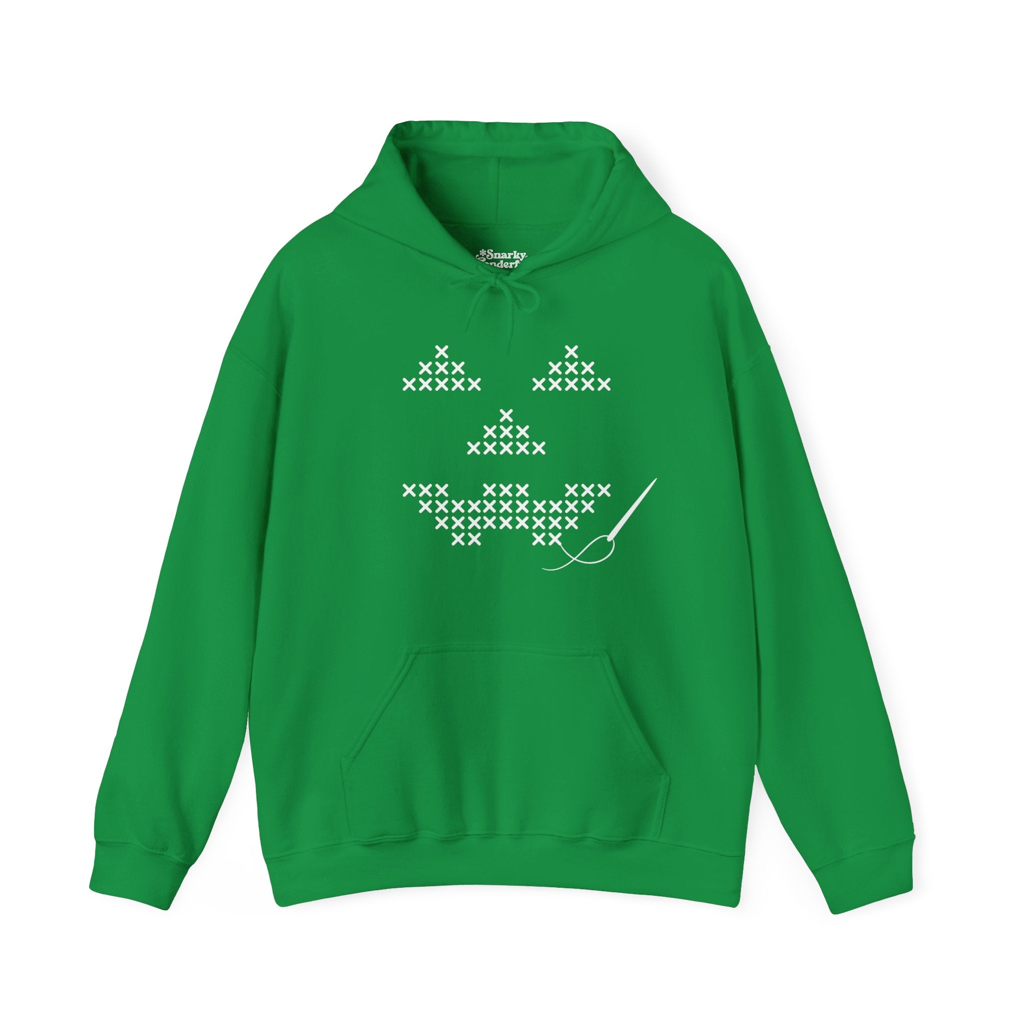 Cross-Stitched Jack-o'-Lantern Halloween Hoodie – Snarky