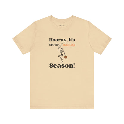 Dancing Skeleton Knitter T-Shirt – "Hooray, It's Spooky/Knitting Season" - Snarky Wonderful - 8