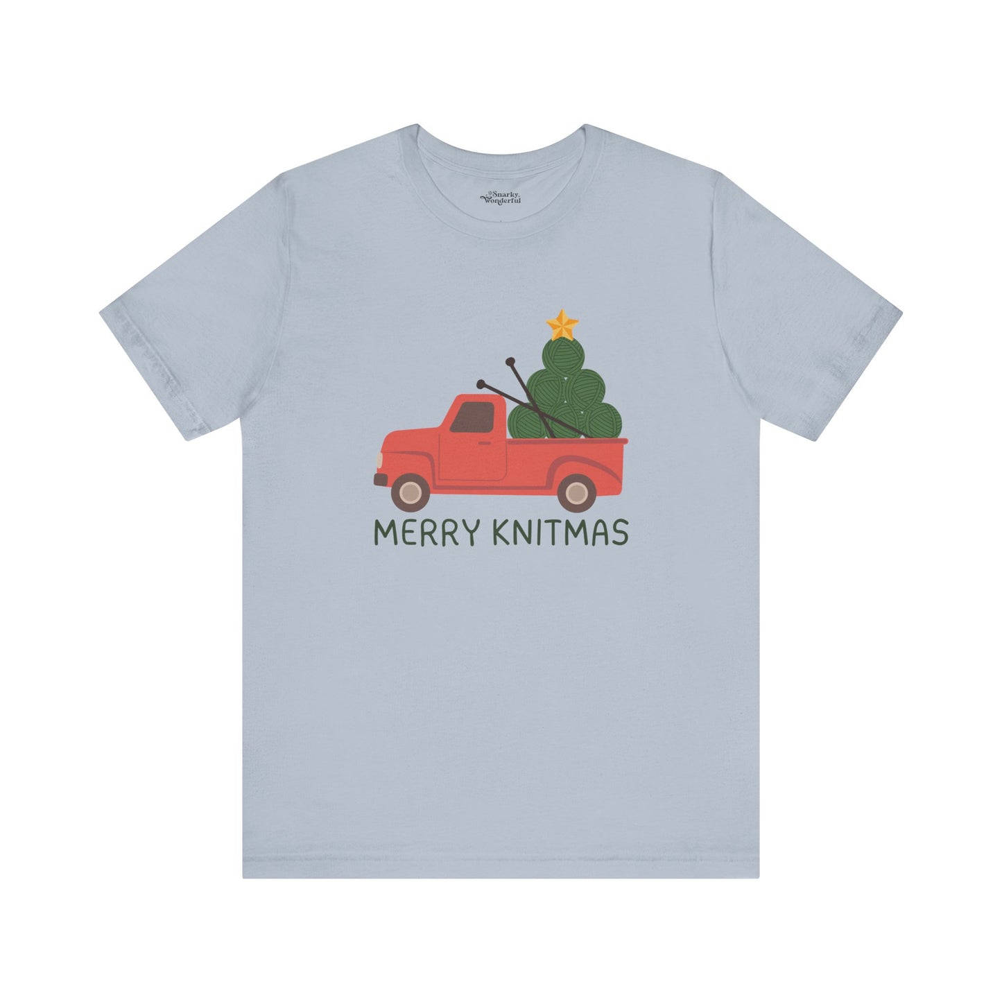 Merry Knitmas Red Christmas Truck Premium T-Shirt