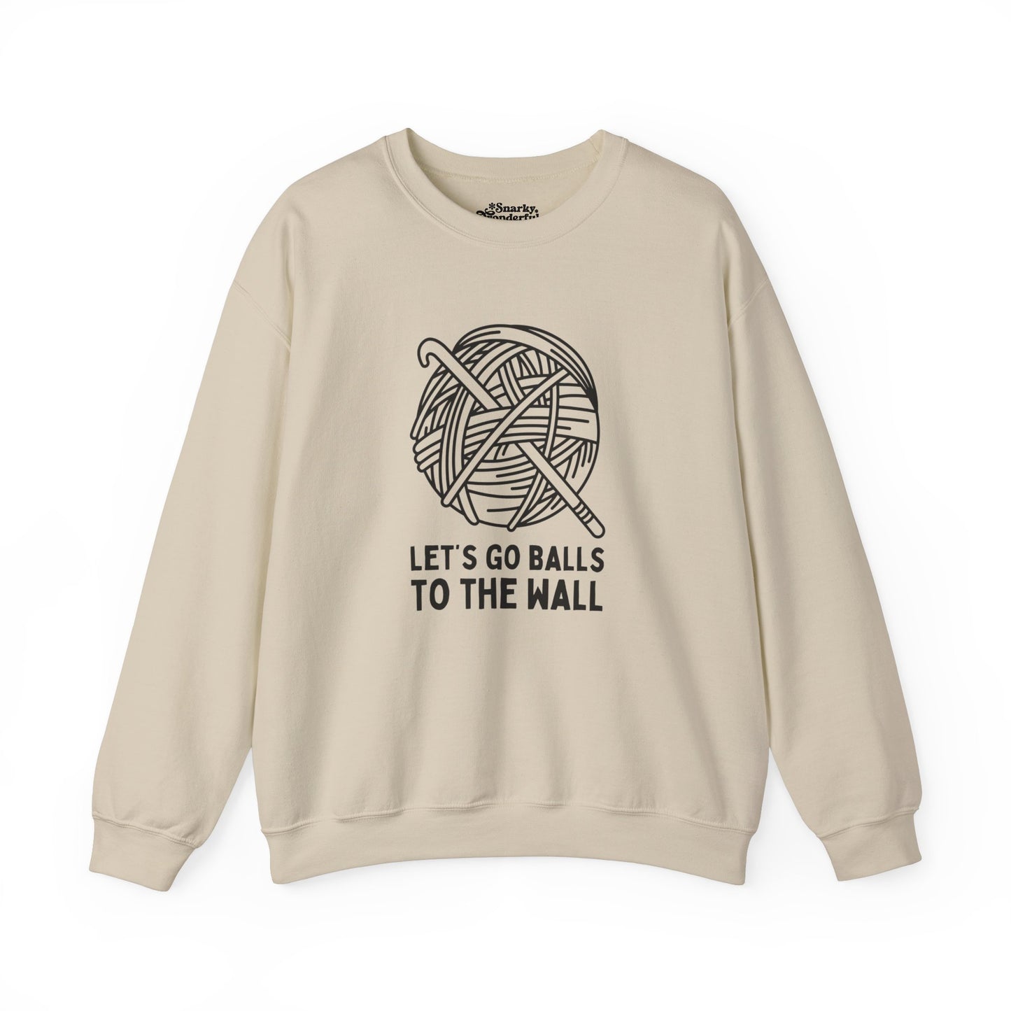 Let's Go Balls to the Wall Crochet Sweatshirt - Snarky Wonderful - 9