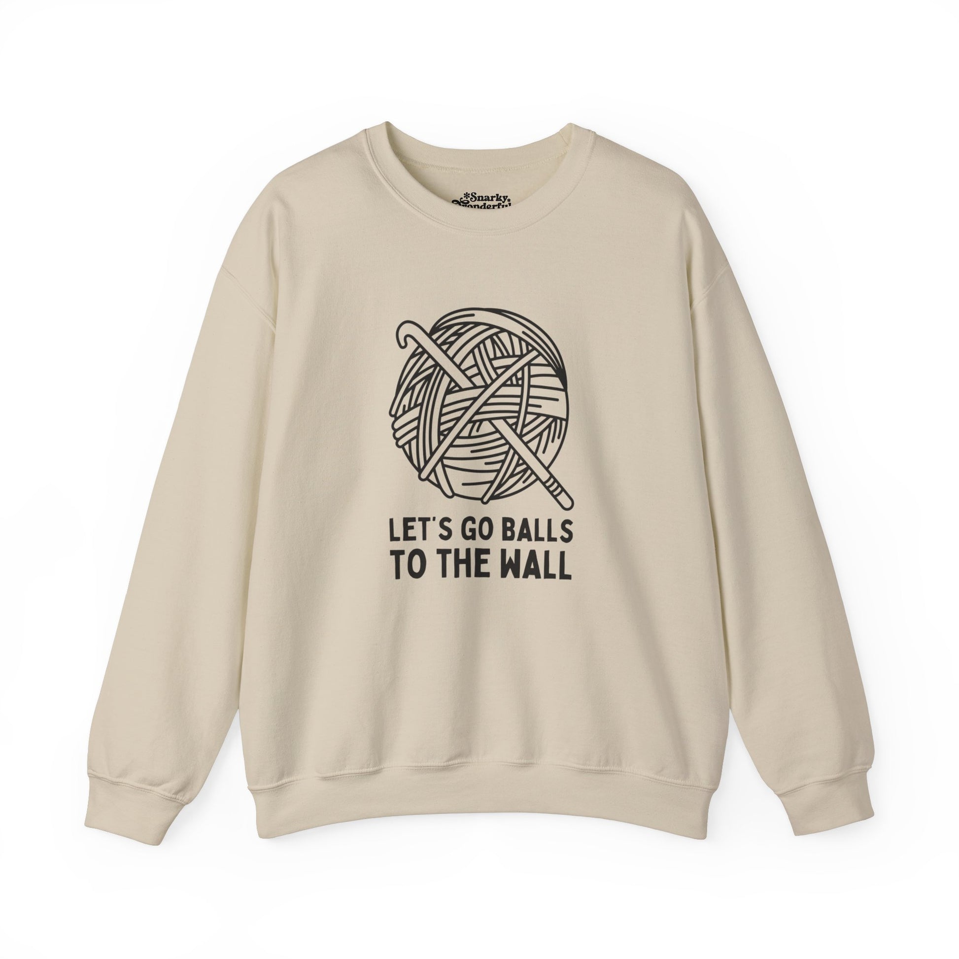 Let's Go Balls to the Wall Crochet Sweatshirt - Snarky Wonderful - 9