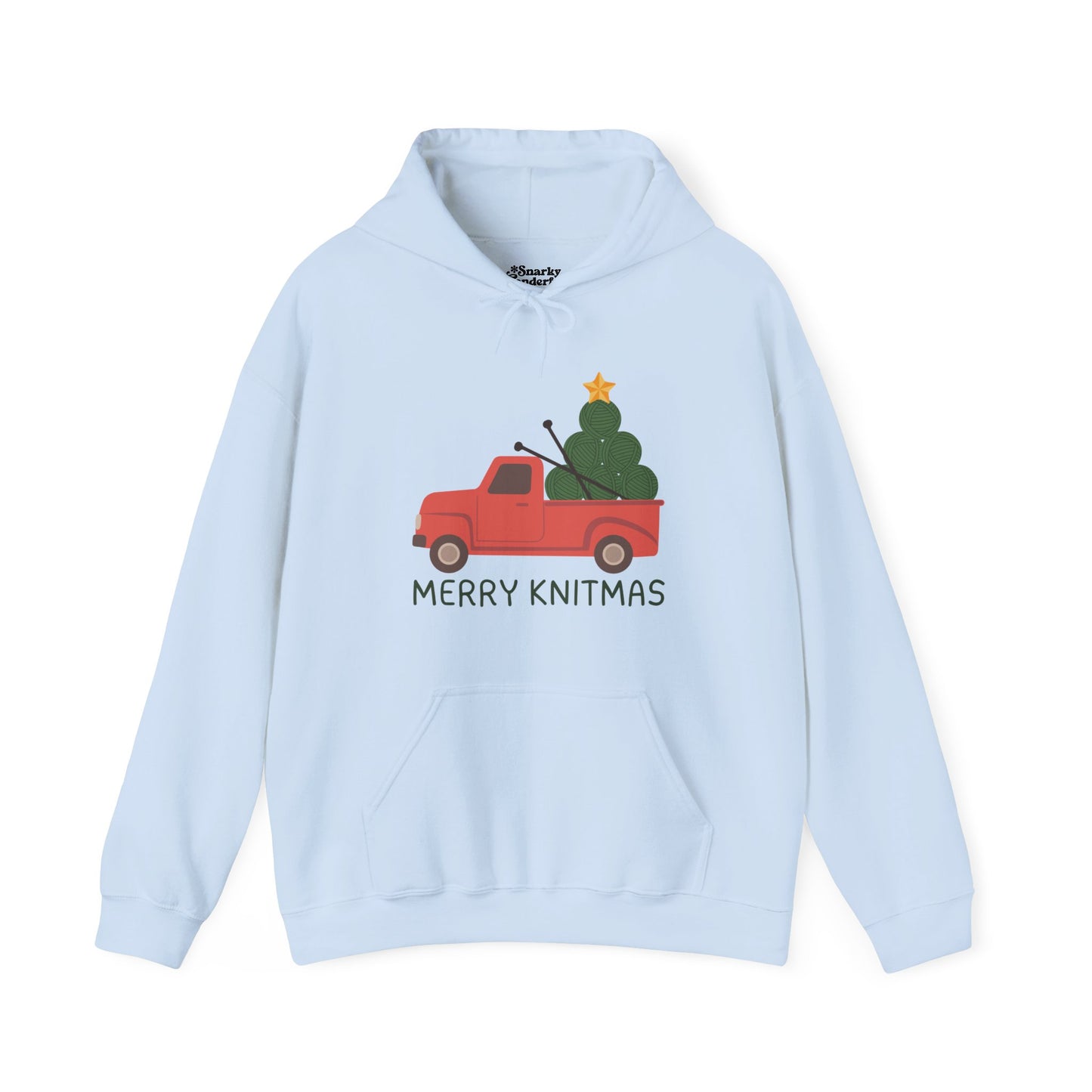 Merry Knitmas Red Christmas Truck Hoodie