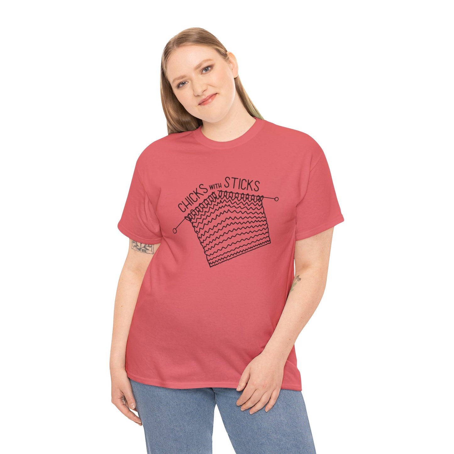 Proud Knitter Chicks with Sticks Essential Tee