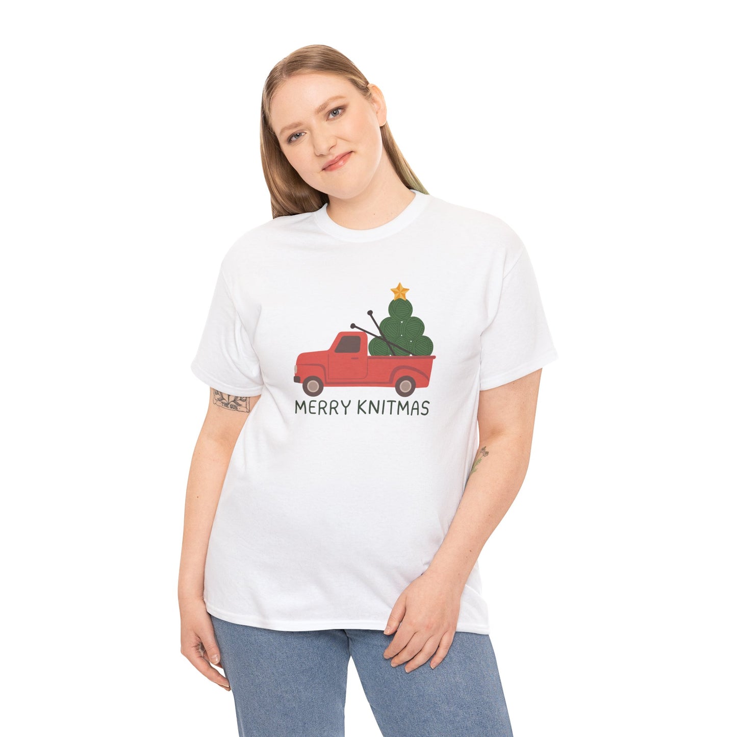 Merry Knitmas Red Christmas Truck Essential Tee