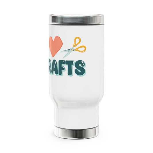 "I Heart Crafts" Stainless Steel Travel Mug - 14oz