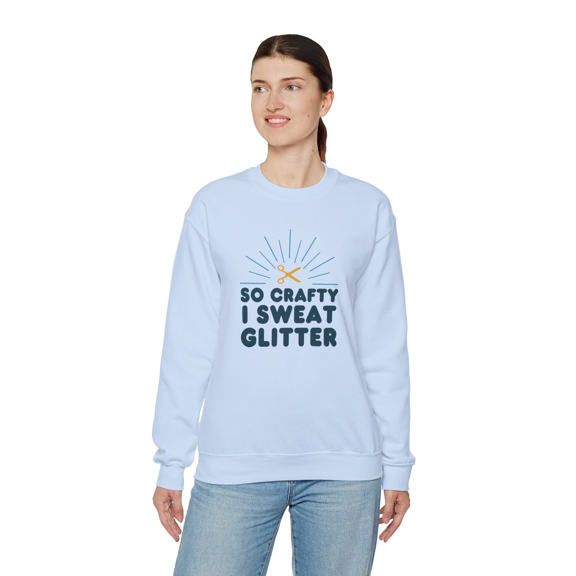 So Crafty I Sweat Glitter Sweatshirt - Snarky Wonderful - 2