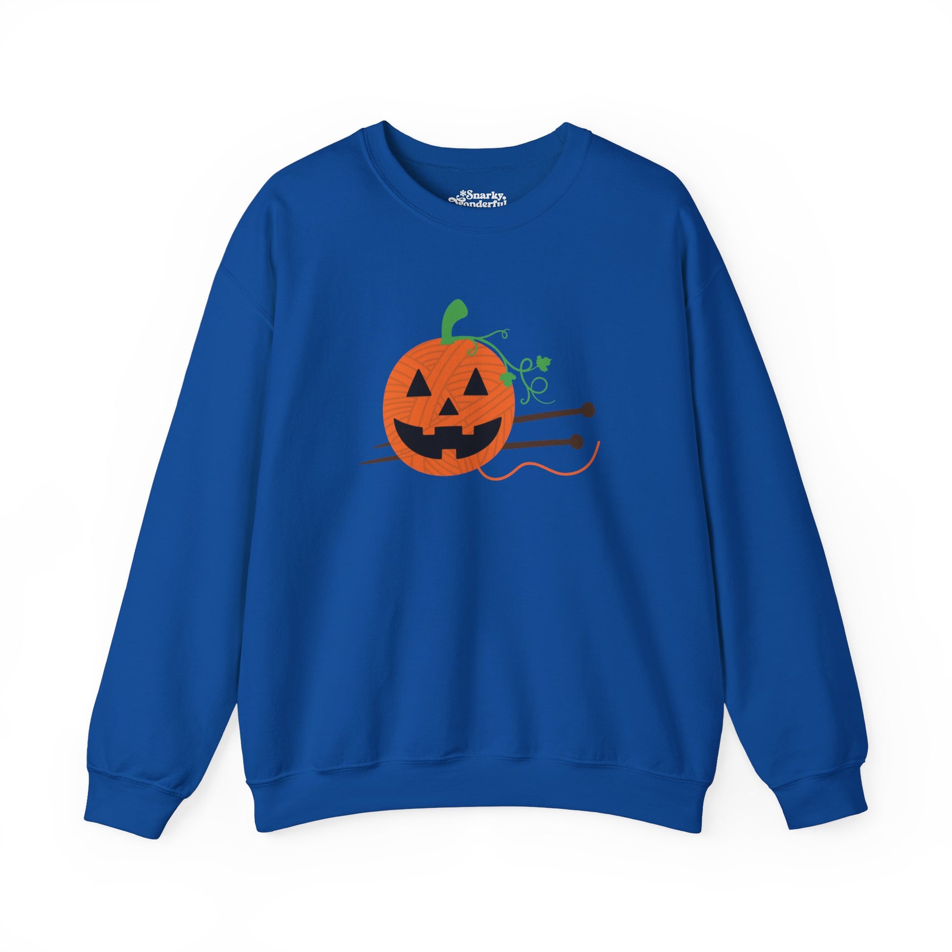 Jack-o'-Lantern Yarn Knitting Sweatshirt - Snarky Wonderful - 7