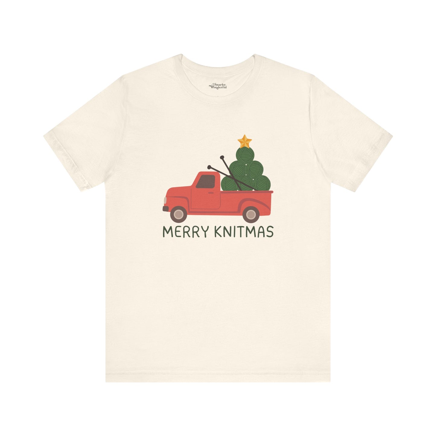 Merry Knitmas Red Christmas Truck Premium T-Shirt