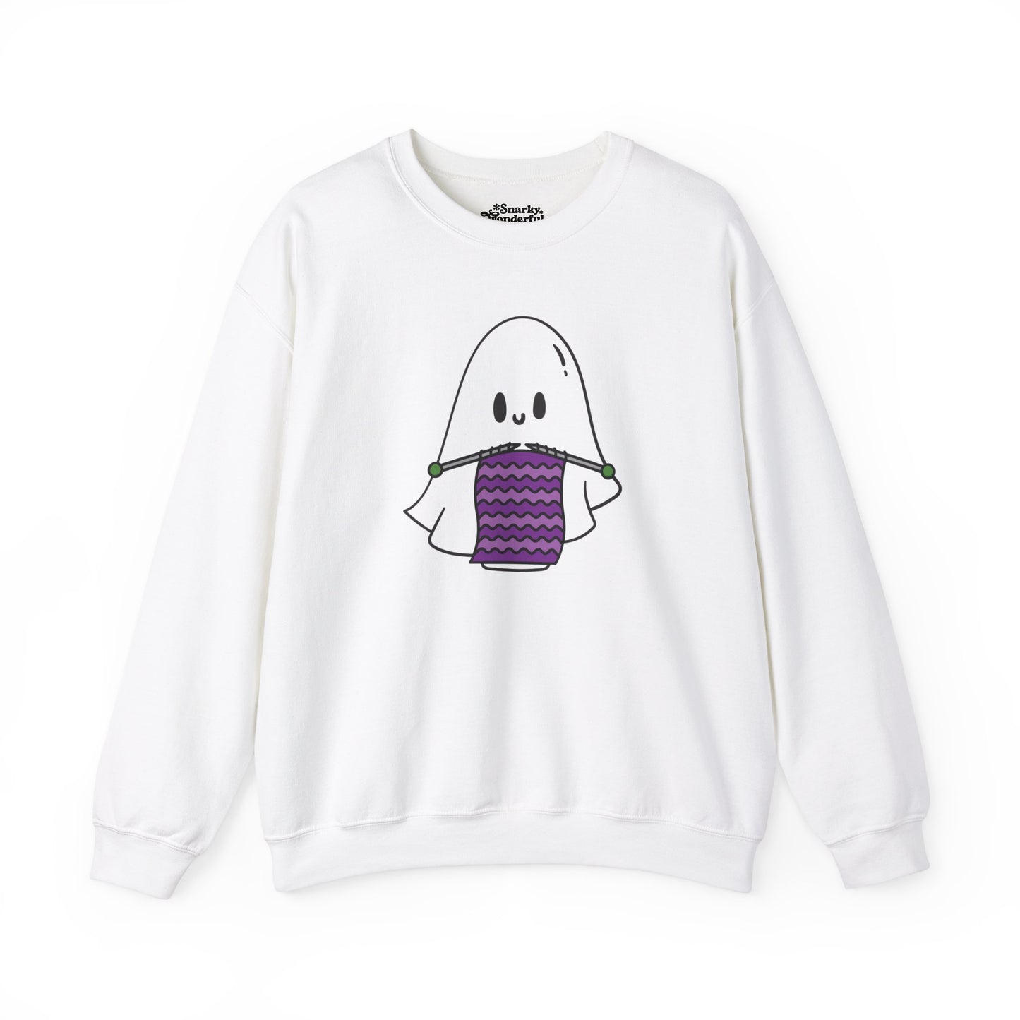 Knitting Ghost Halloween Sweatshirt - Snarky Wonderful - 7