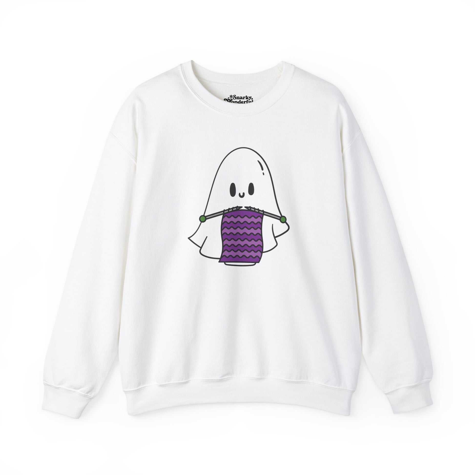 Knitting Ghost Halloween Sweatshirt - Snarky Wonderful - 7