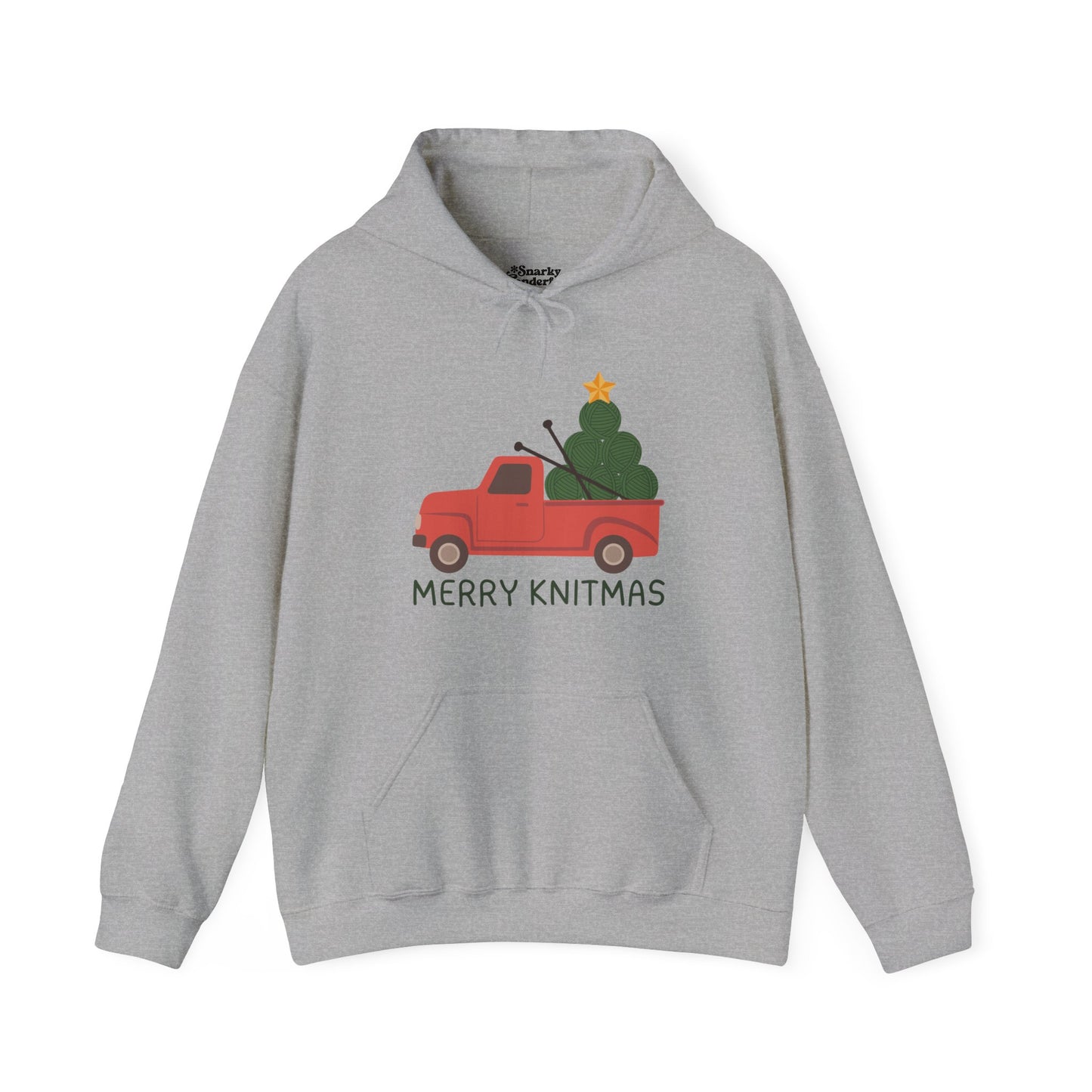 Merry Knitmas Red Christmas Truck Hoodie