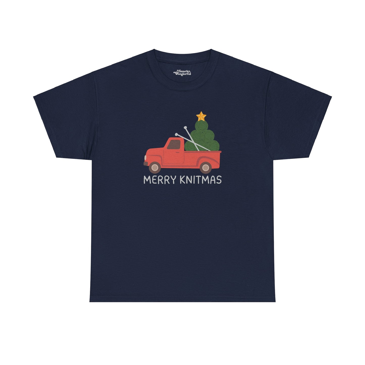 Merry Knitmas Red Christmas Truck Essential Tee