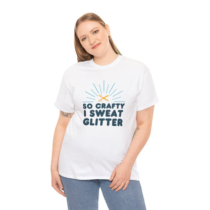 So Crafty I Sweat Glitter Essential Tee