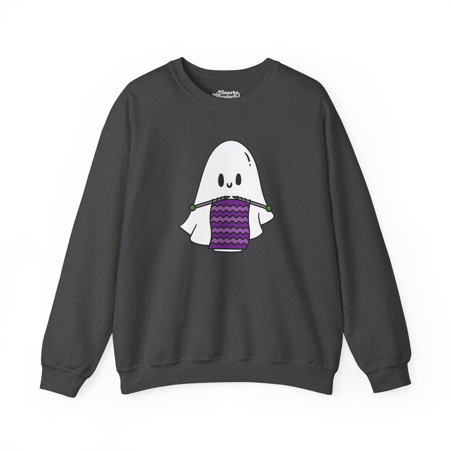 Knitting Ghost Halloween Sweatshirt - Snarky Wonderful - 3