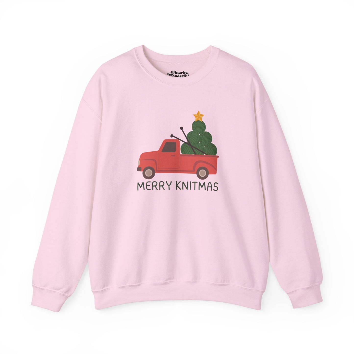 Merry Knitmas Red Christmas Truck Sweatshirt