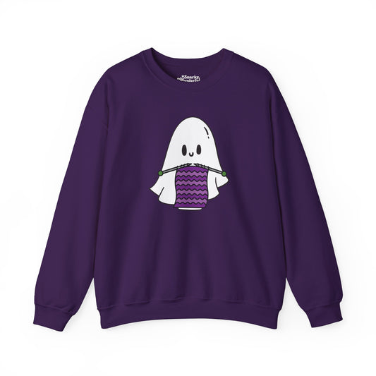 Knitting Ghost Halloween Sweatshirt - Snarky Wonderful - 1