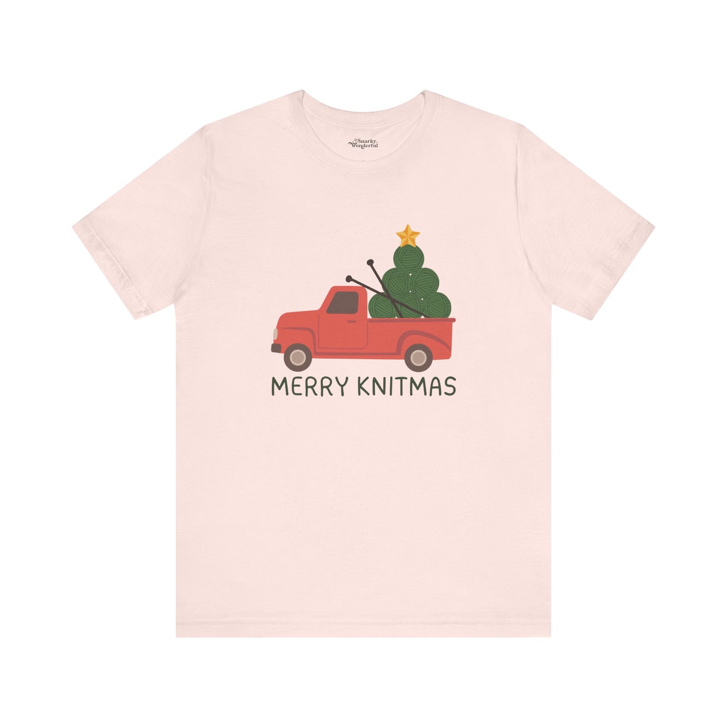 Merry Knitmas Red Christmas Truck Premium T-Shirt